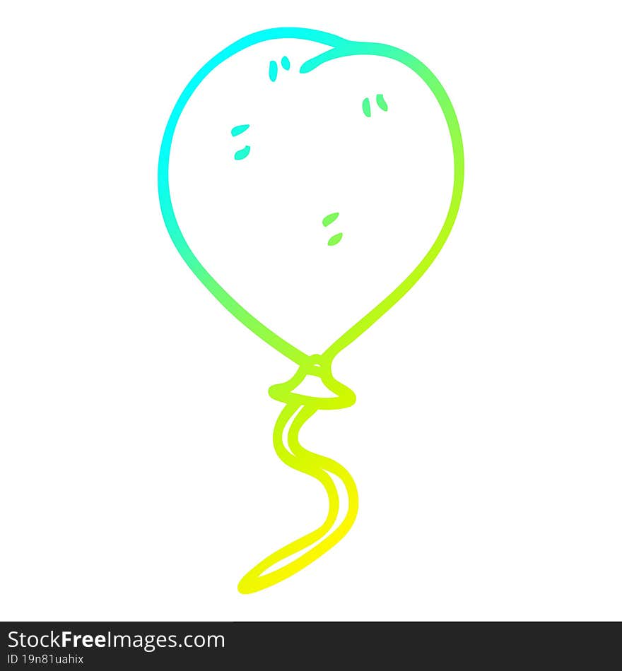 Cold Gradient Line Drawing Cartoon Balloon