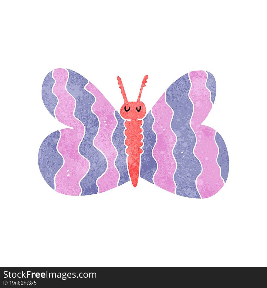 retro cartoon butterfly