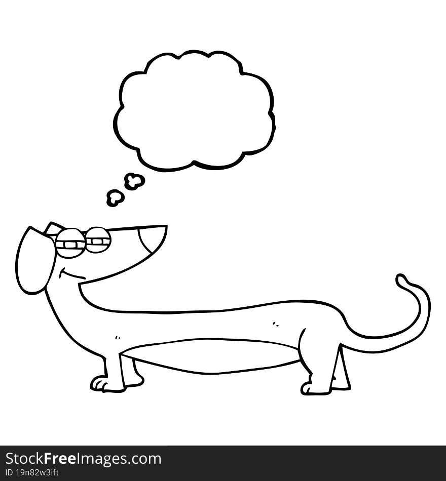 thought bubble cartoon dachshund