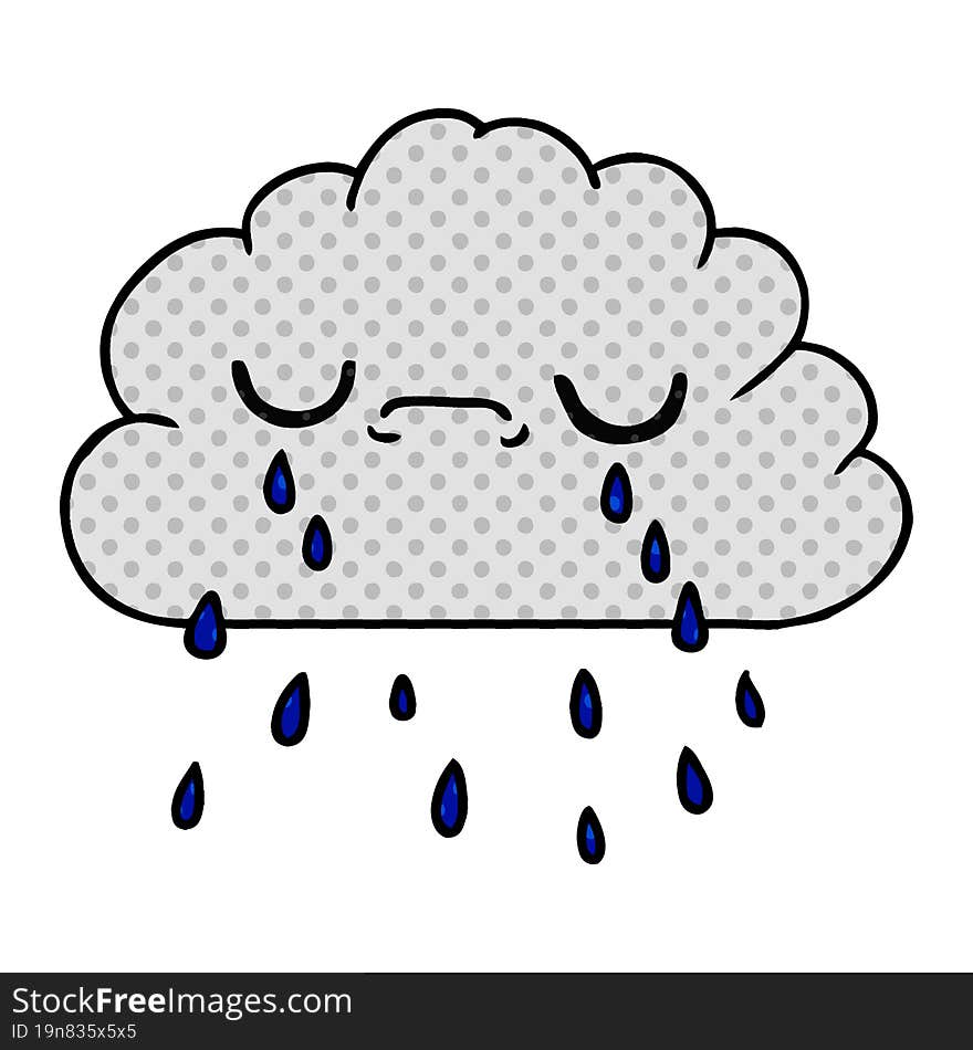 cartoon of cute crying cloud