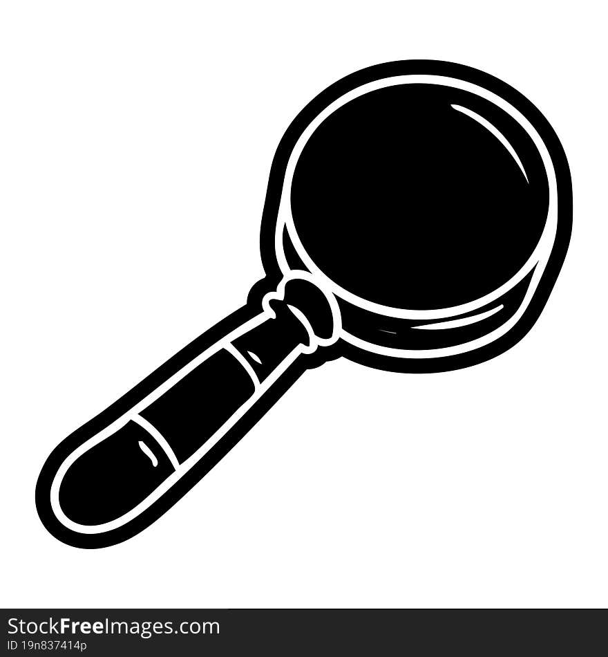 Cartoon Icon Drawing Of A Magnifying Glass