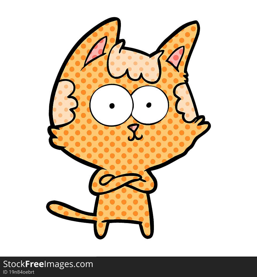 happy cartoon cat. happy cartoon cat