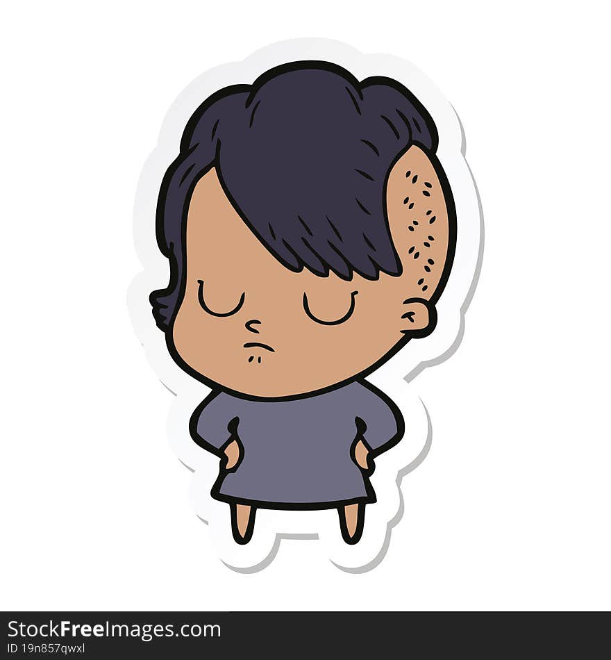 sticker of a cartoon woman