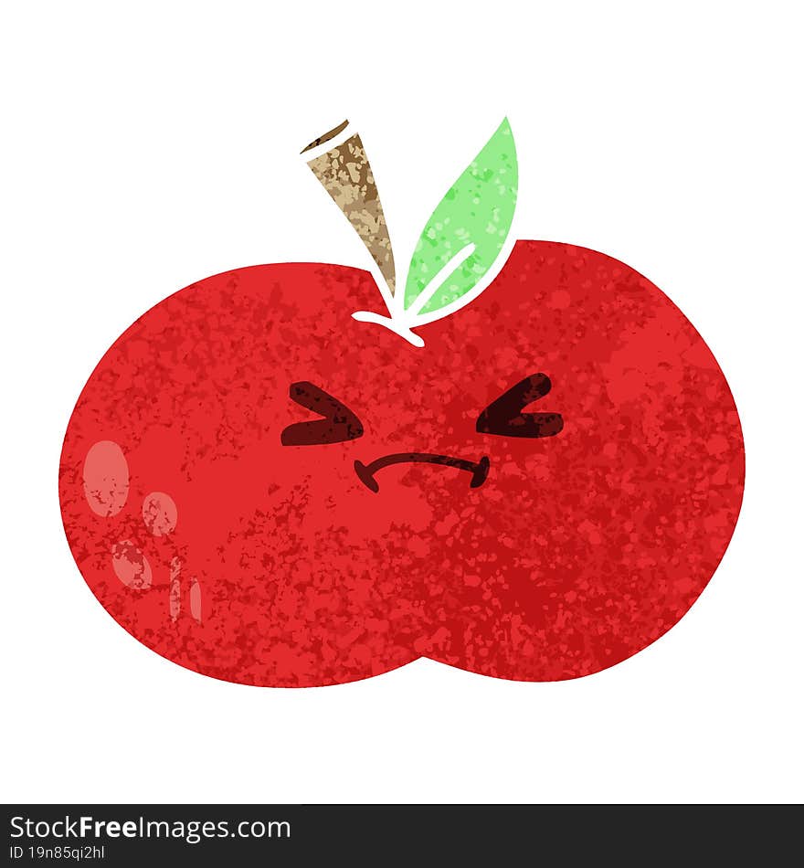 quirky retro illustration style cartoon apple