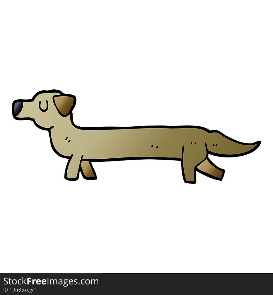 Cartoon Doodle Dachshund