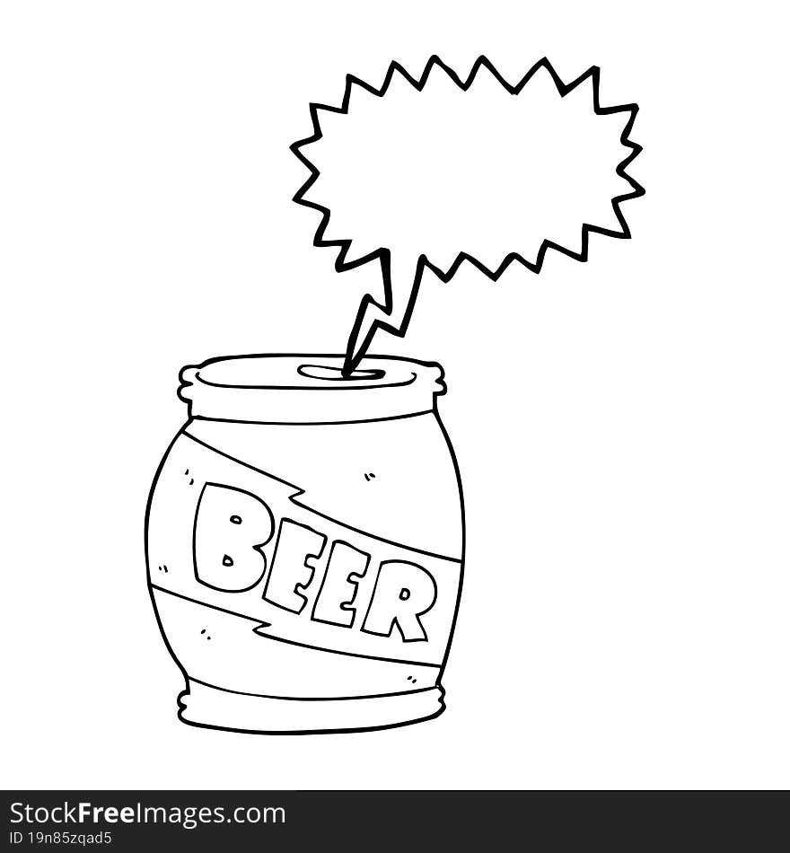 Speech Bubble Cartoon Beer Can