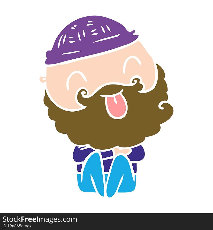 man with beard sticking out tongue