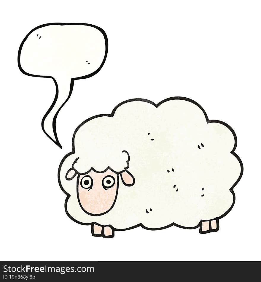 speech bubble textured cartoon farting sheep