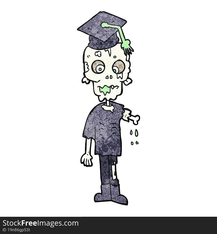 freehand drawn texture cartoon zombie student