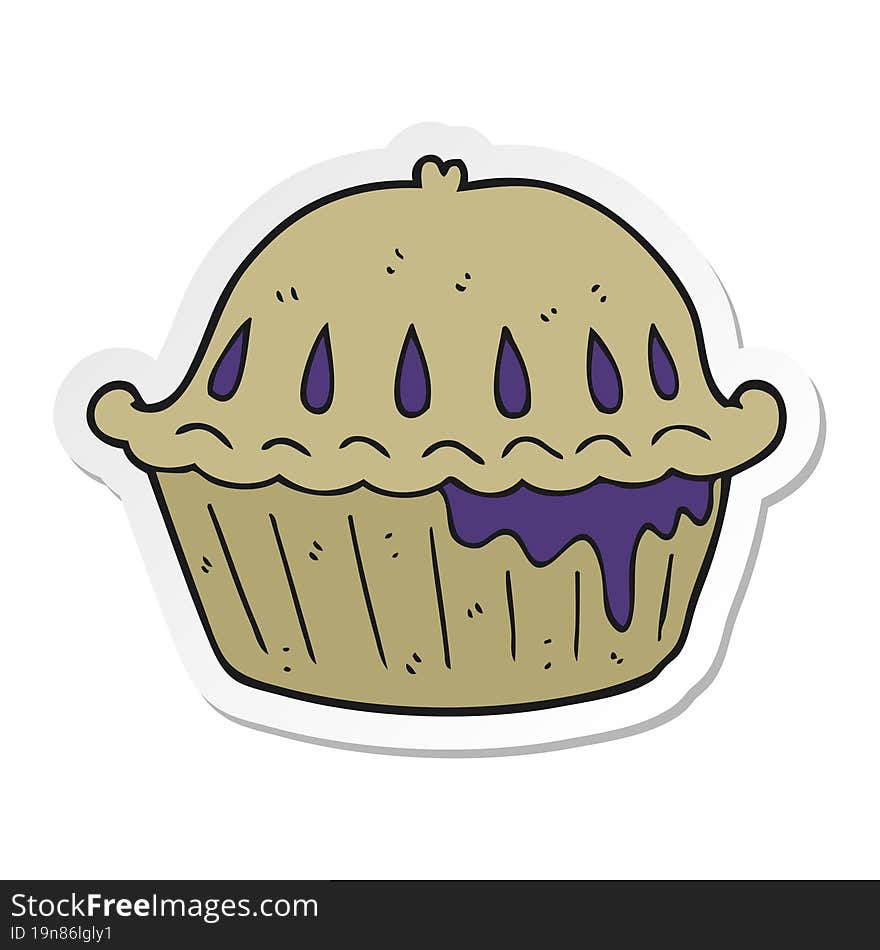 Sticker Of A Cartoon Pie