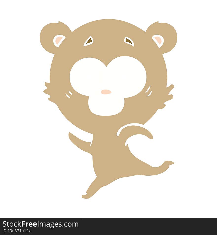 bear flat color style cartoon chraracter