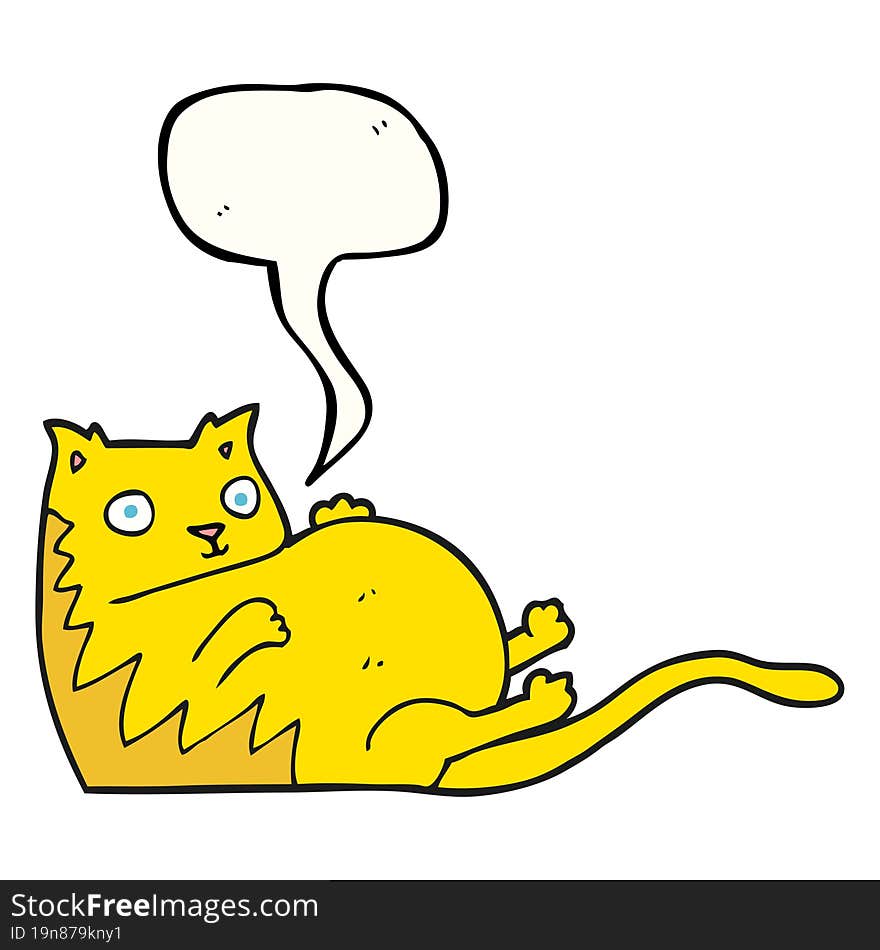 Speech Bubble Cartoon Fat Cat