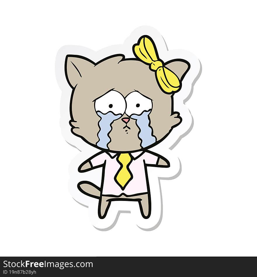 sticker of a cartoon cat