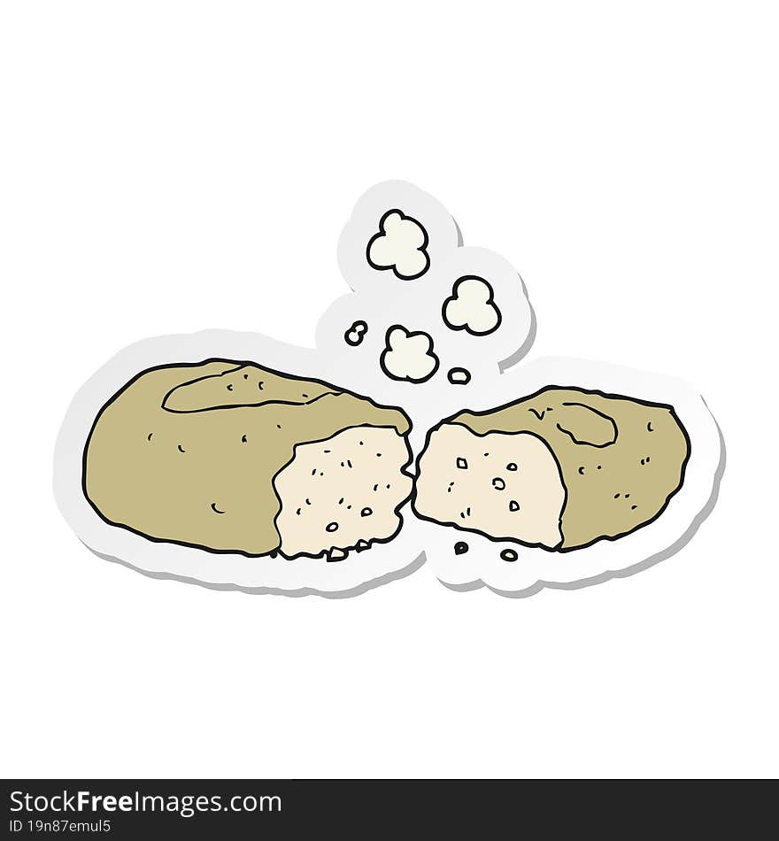 sticker of a cartoon bread