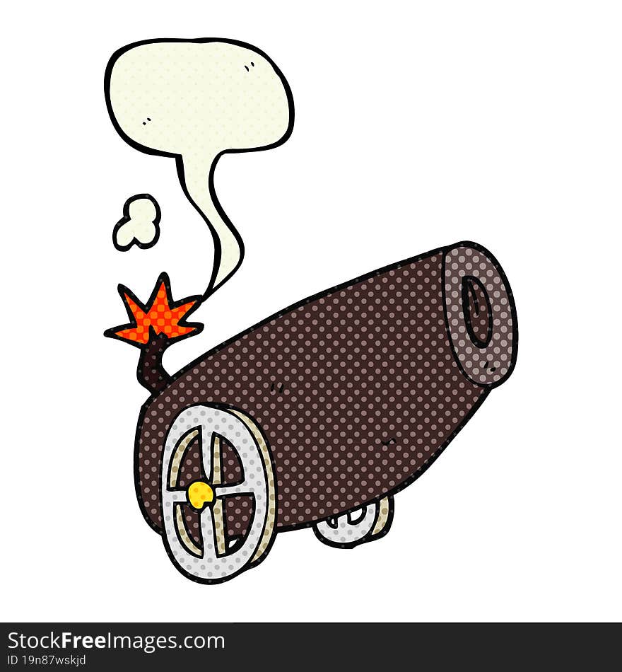 comic book speech bubble cartoon cannon