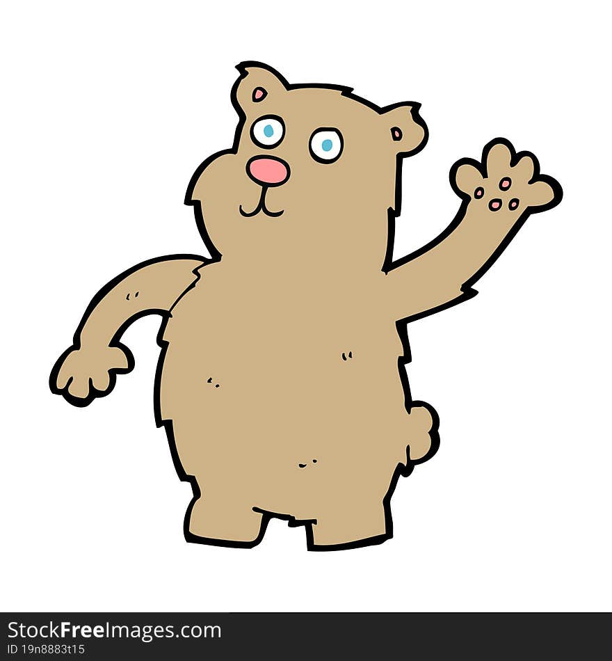 cartoon waving bear