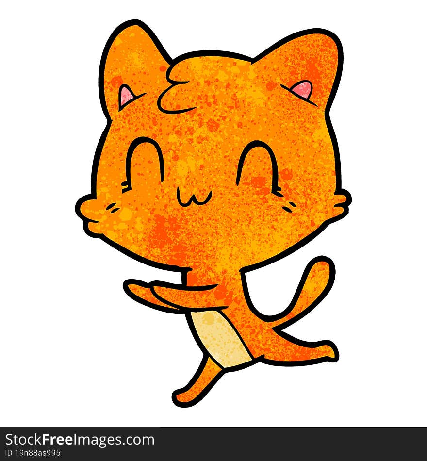 cartoon happy cat. cartoon happy cat