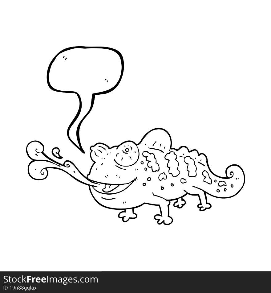 speech bubble cartoon chameleon