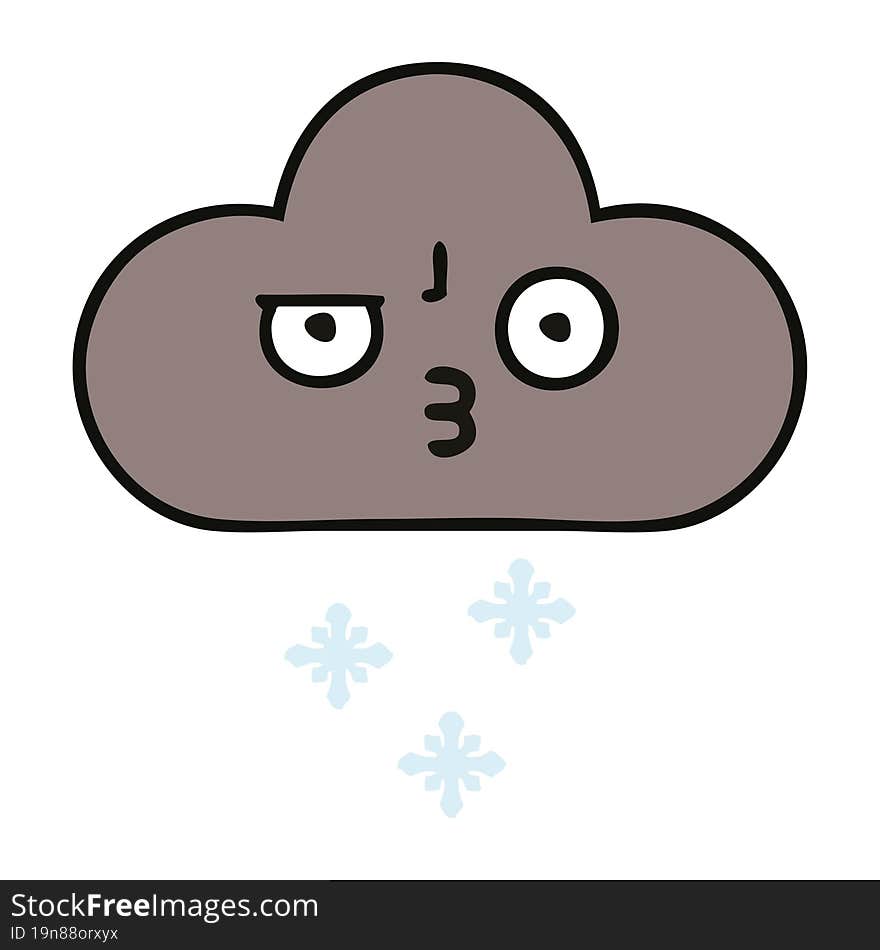 cute cartoon storm snow cloud