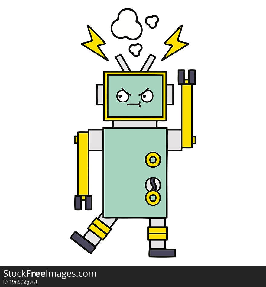 cute cartoon of a robot. cute cartoon of a robot