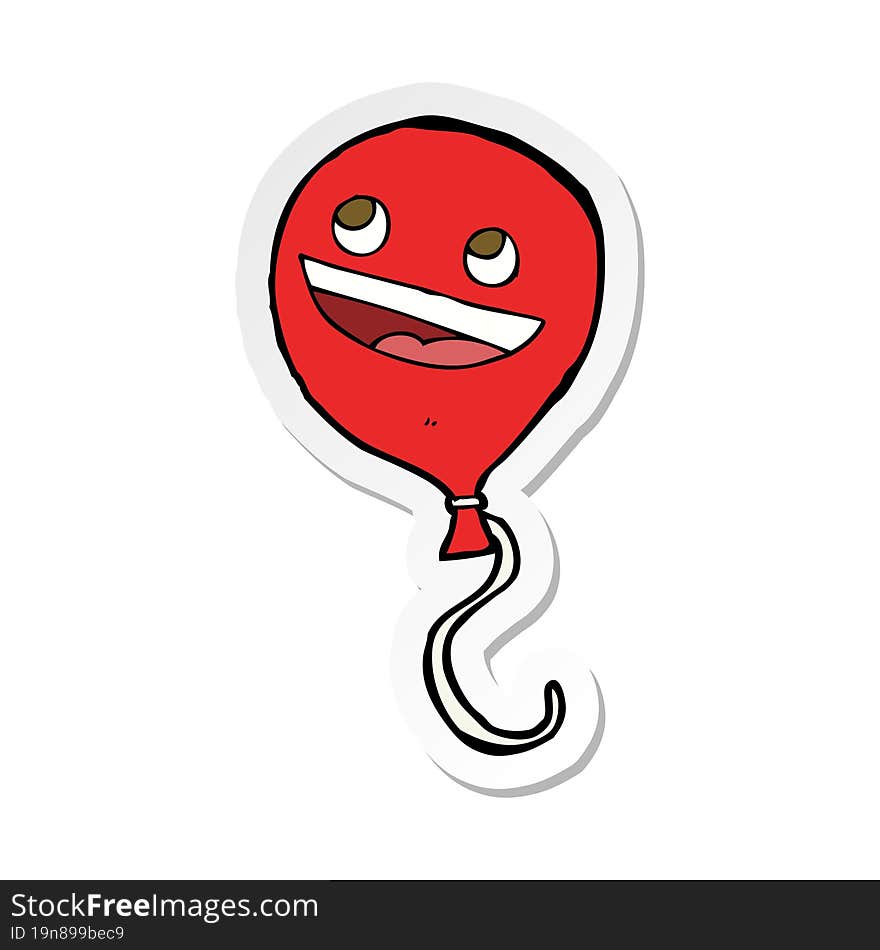 sticker of a cartoon balloon with face