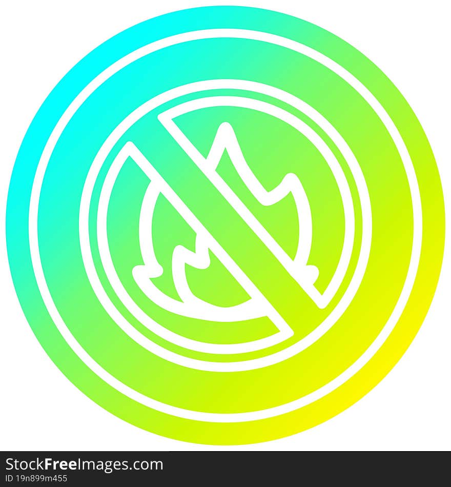 no flames circular icon with cool gradient finish. no flames circular icon with cool gradient finish