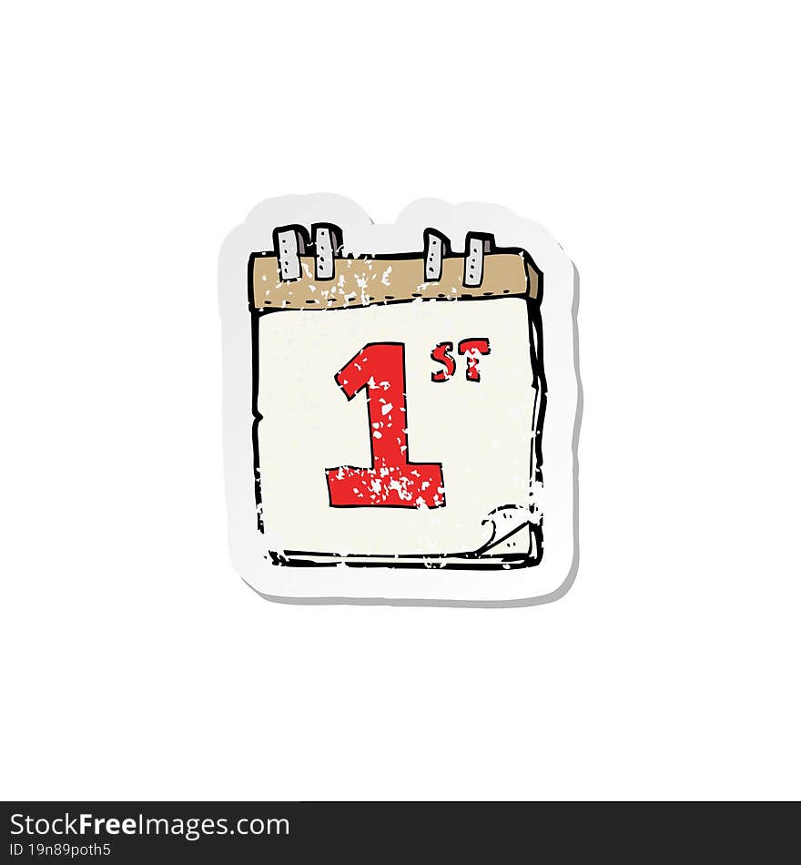 retro distressed sticker of a cartoon calendar