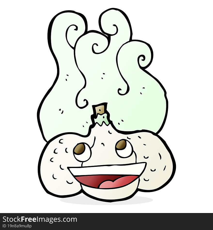 cartoon happy garlic