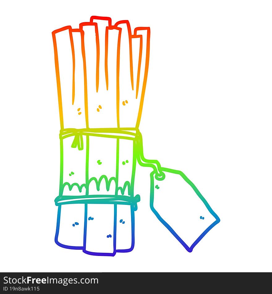 rainbow gradient line drawing organic bunch of leeks