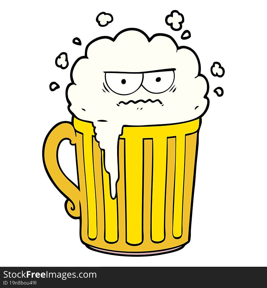 cartoon mug of beer. cartoon mug of beer