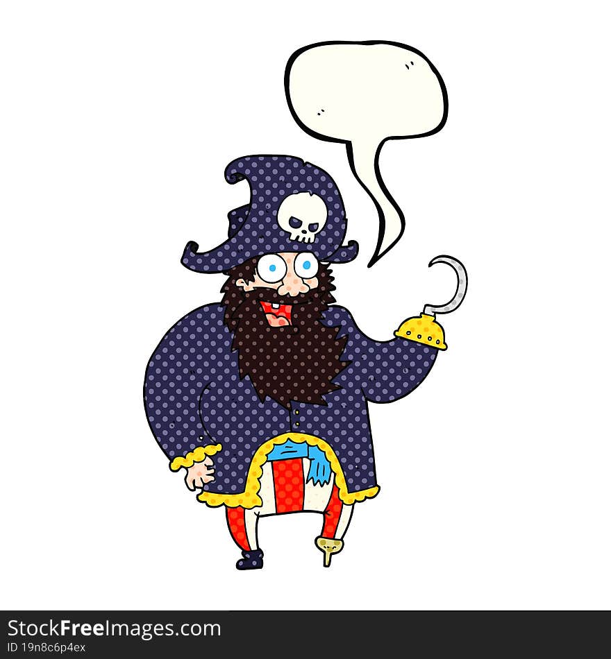 comic book speech bubble cartoon pirate captain