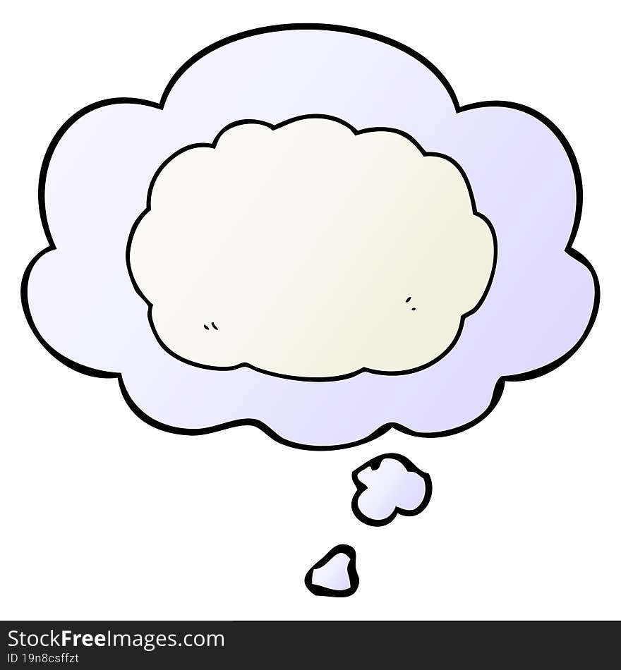 Cartoon Cloud And Thought Bubble In Smooth Gradient Style