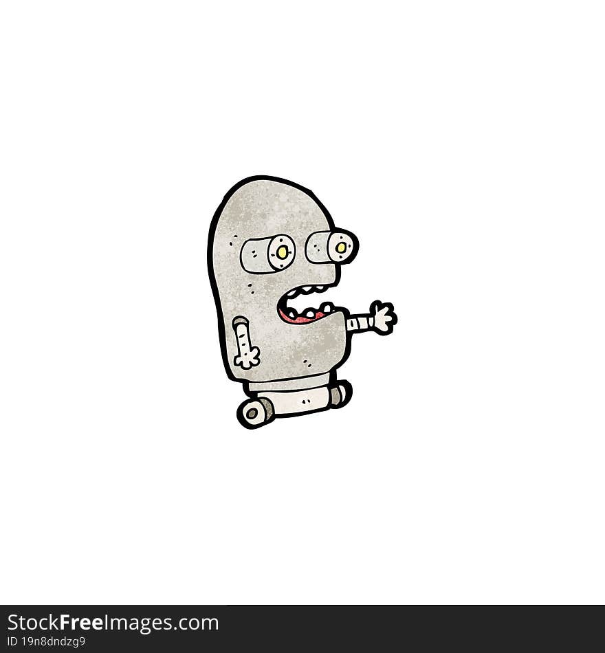 cartoon ugly little robot