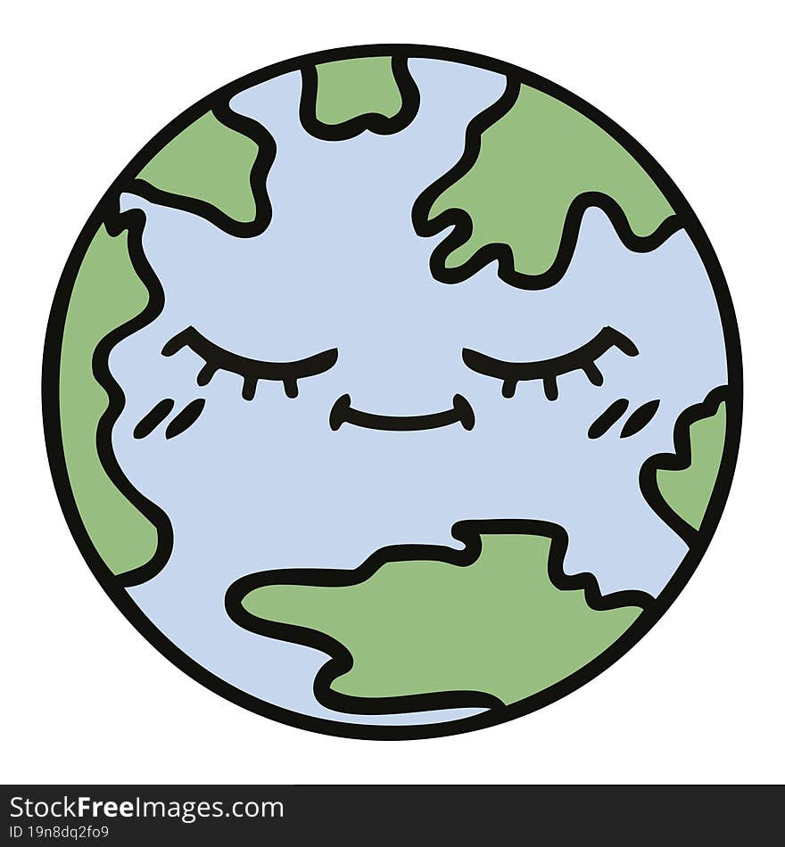 cute cartoon of a planet earth. cute cartoon of a planet earth