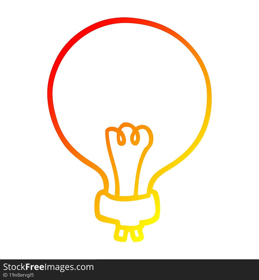 warm gradient line drawing cartoon light bulb