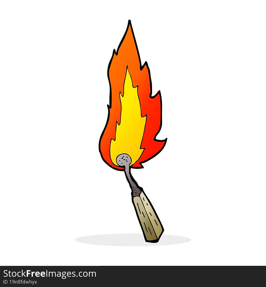 cartoon burning match