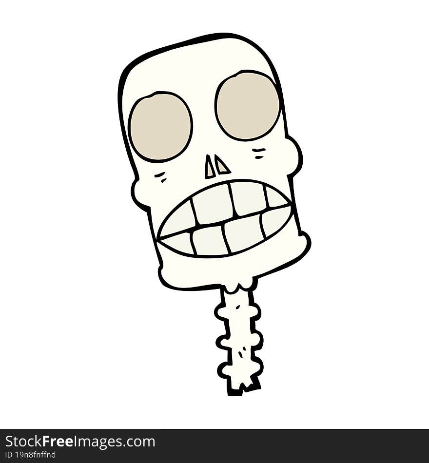 cartoon spooky skull