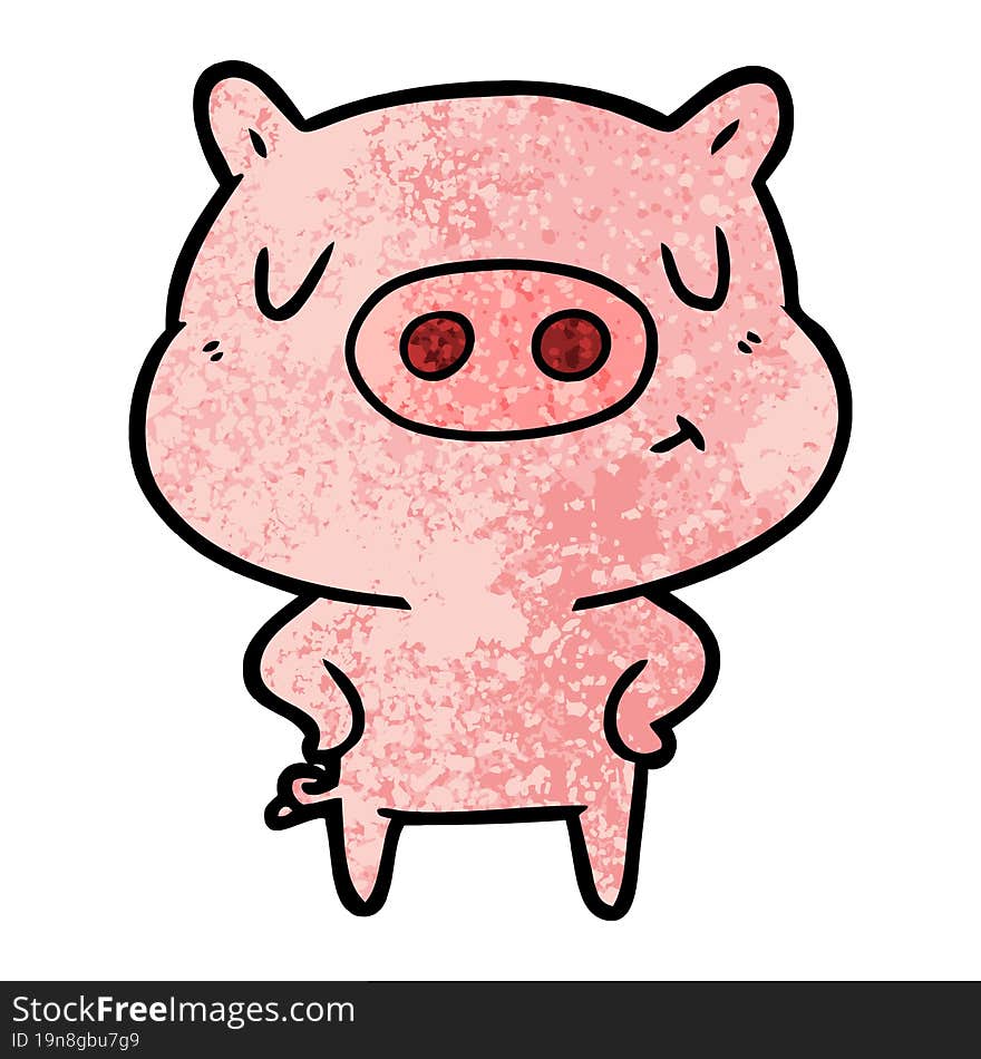 cartoon content pig. cartoon content pig