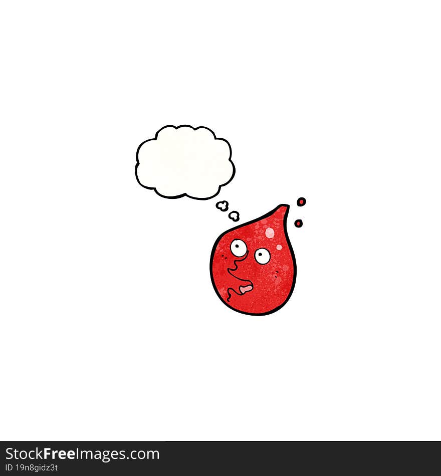 Happy Blood Drop Cartoon Character