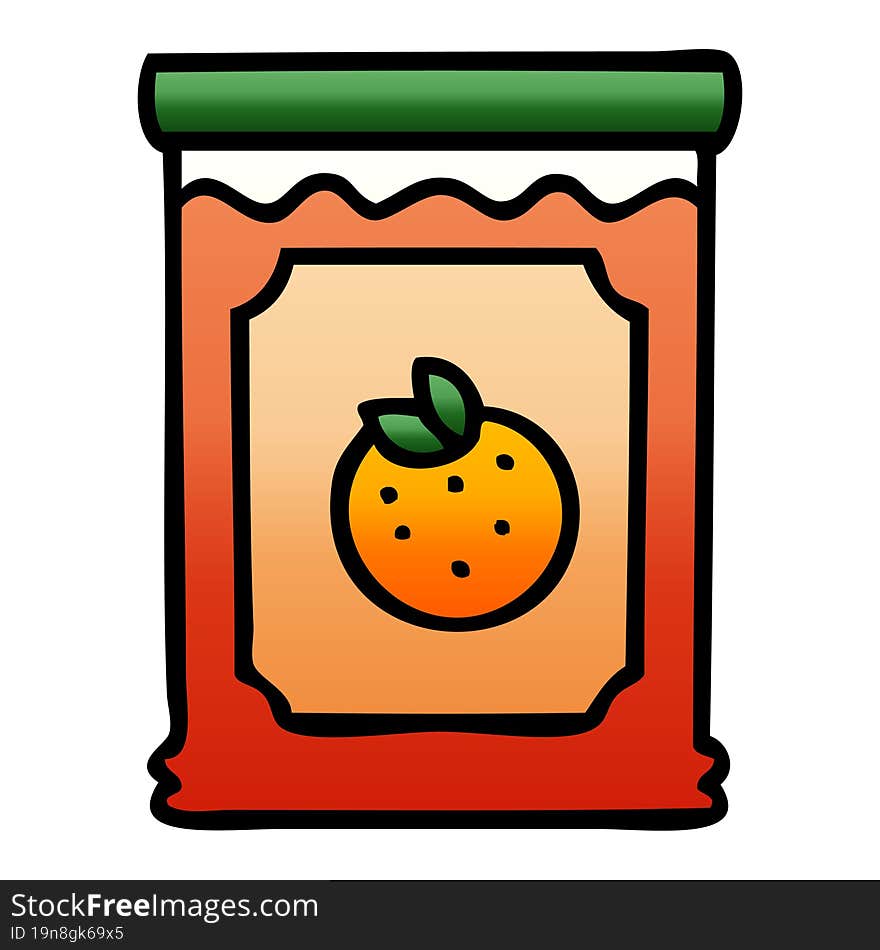 quirky gradient shaded cartoon jar of marmalade