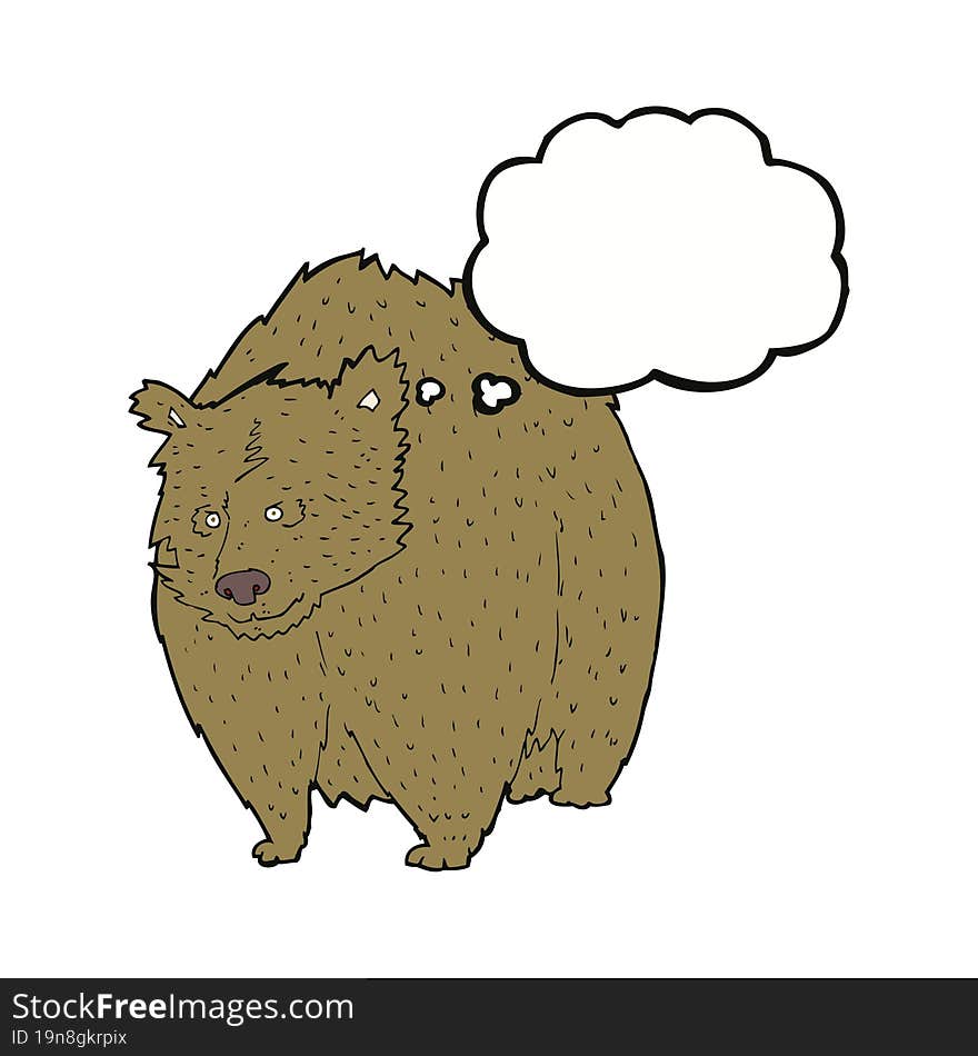 huge bear cartoon with thought bubble