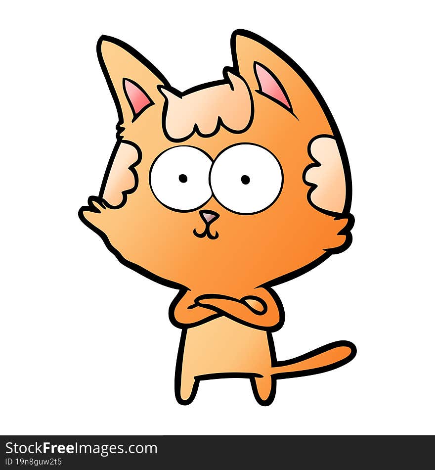 happy cartoon cat. happy cartoon cat