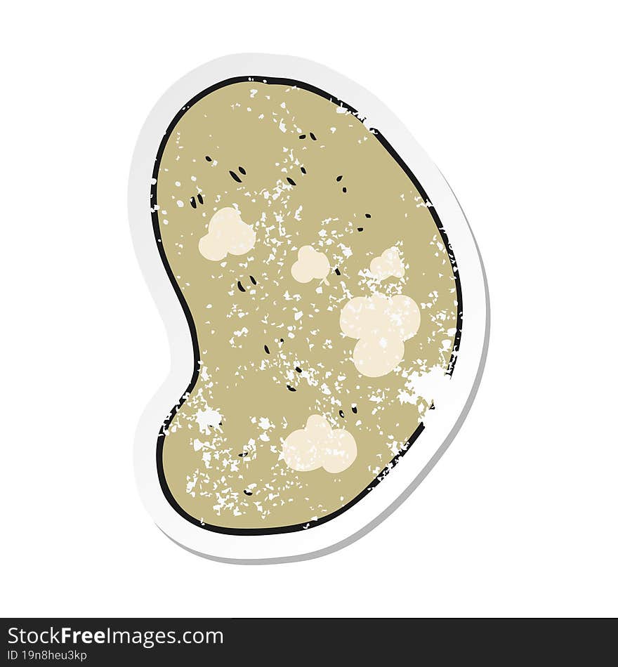 retro distressed sticker of a cartoon potato