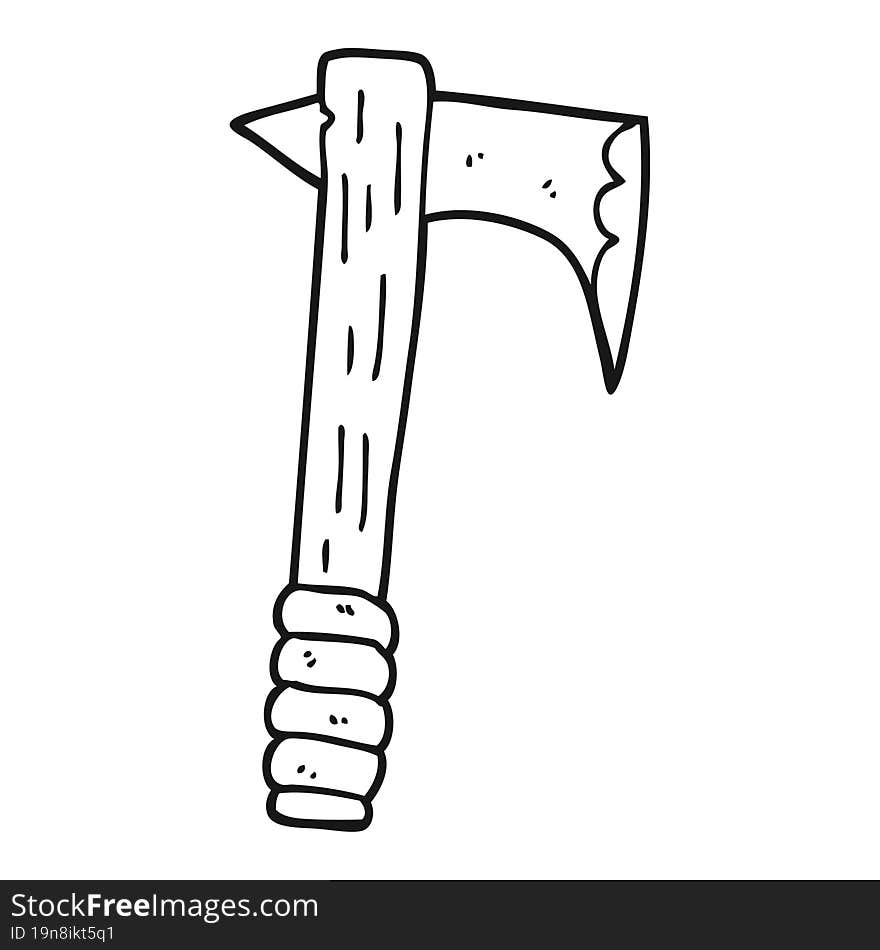 black and white cartoon axe