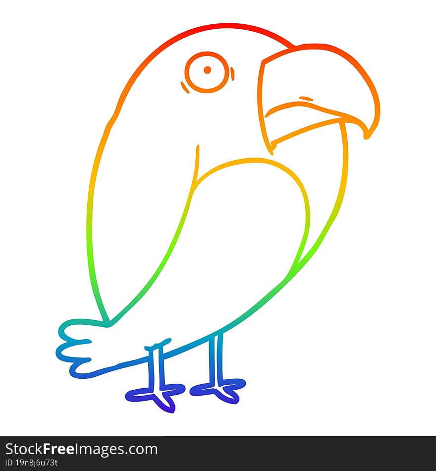 rainbow gradient line drawing cartoon crow