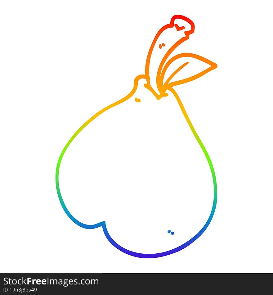 rainbow gradient line drawing cartoon pear