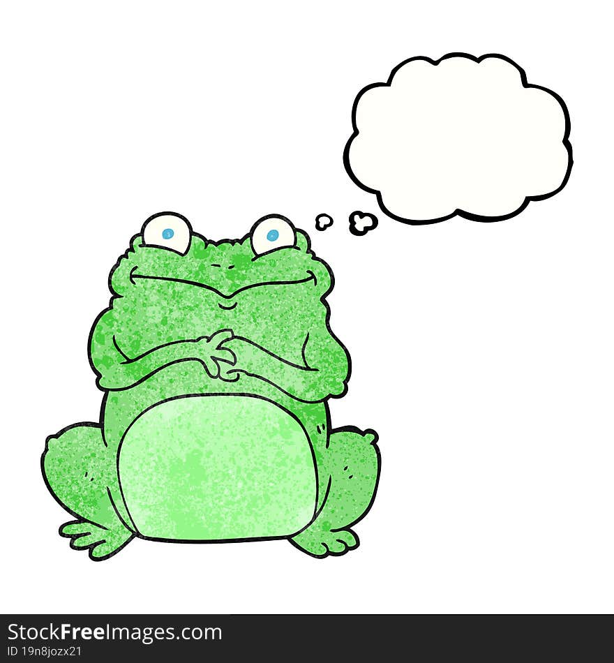 Thought Bubble Textured Cartoon Funny Frog