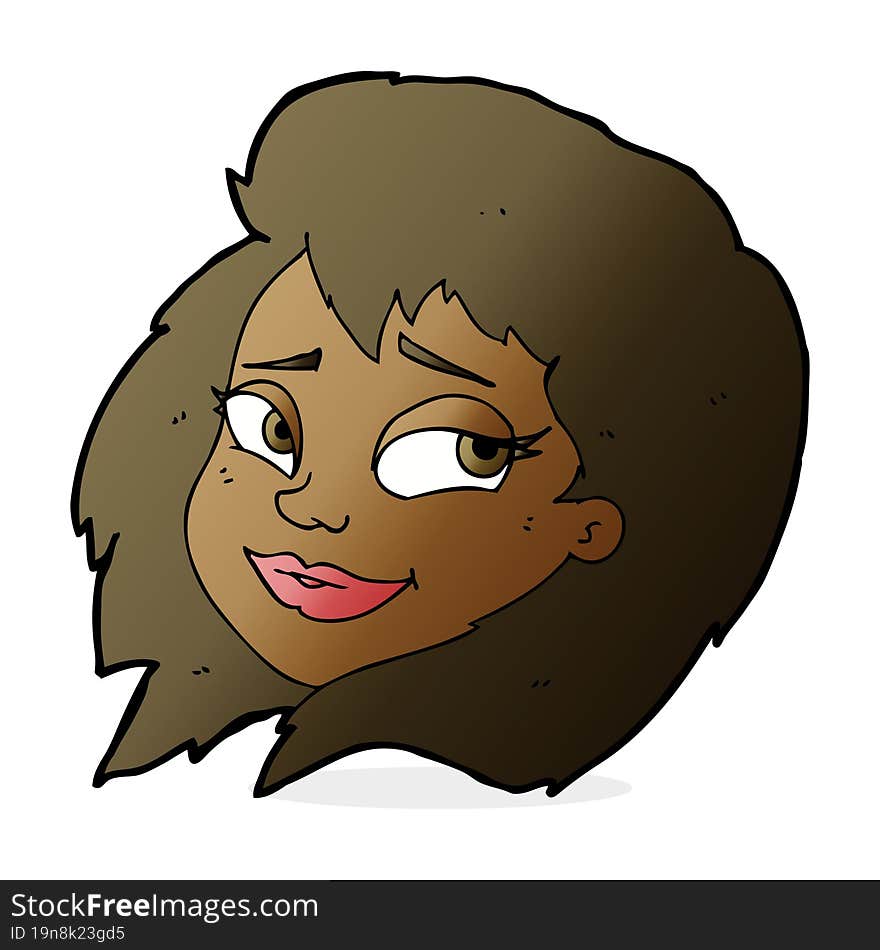 cartoon happy female face