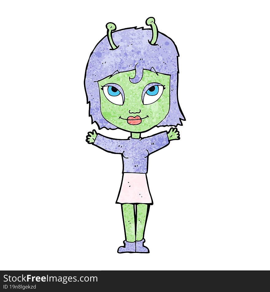 cartoon alien girl