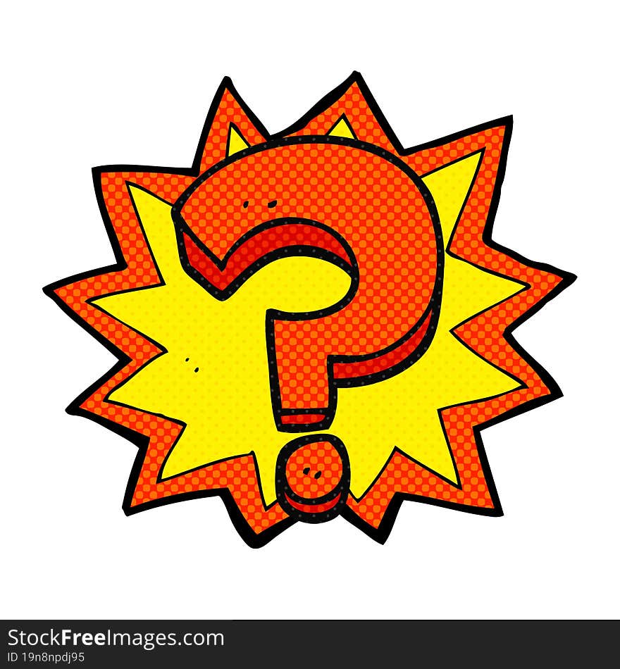 comic book style cartoon question mark